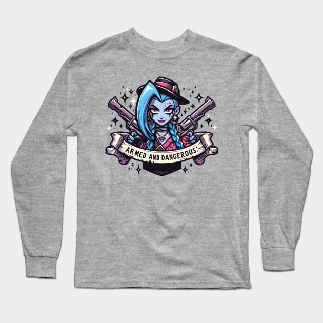 armed and dangerous- jinx powder Long Sleeve T-Shirt by whatyouareisbeautiful